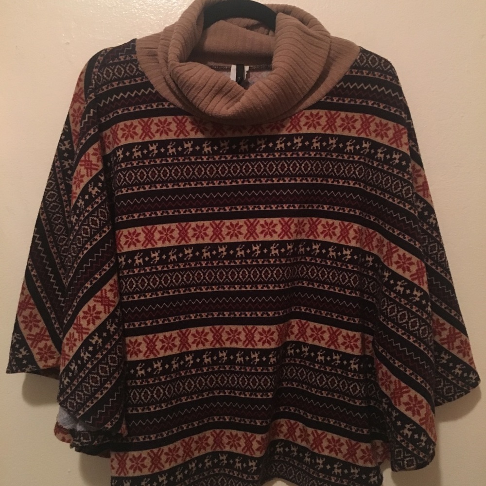 Turtle neck Poncho